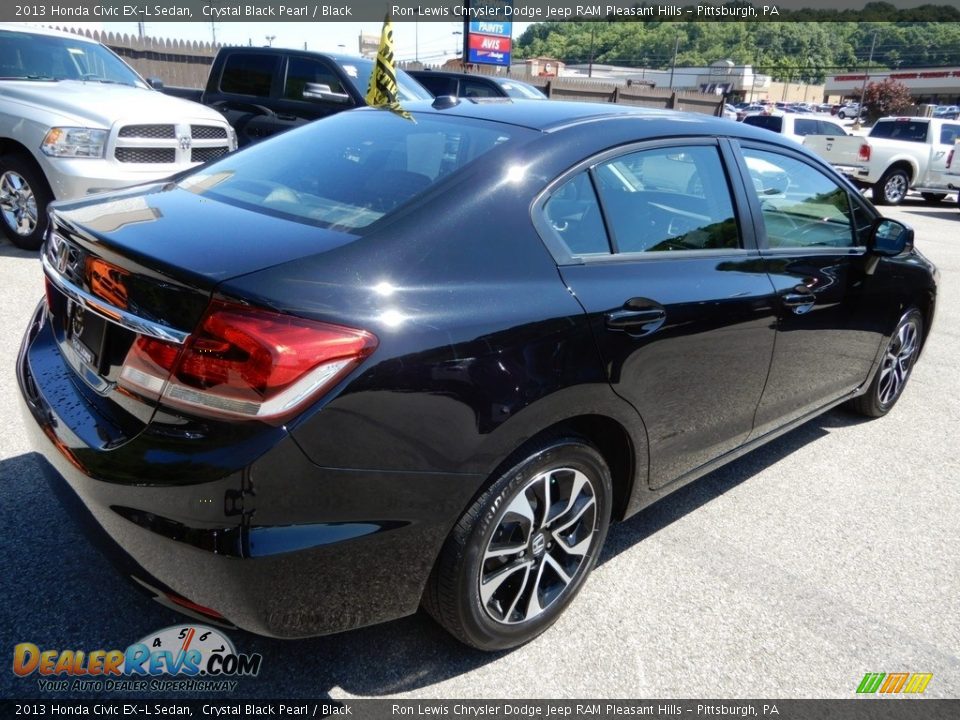 2013 Honda Civic EX-L Sedan Crystal Black Pearl / Black Photo #5