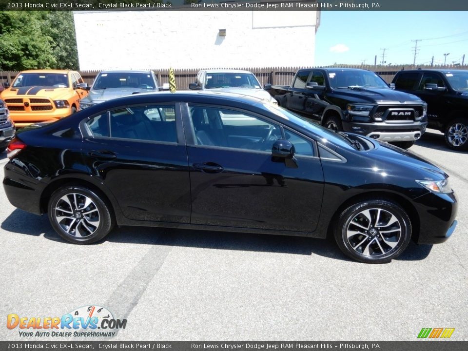 2013 Honda Civic EX-L Sedan Crystal Black Pearl / Black Photo #6
