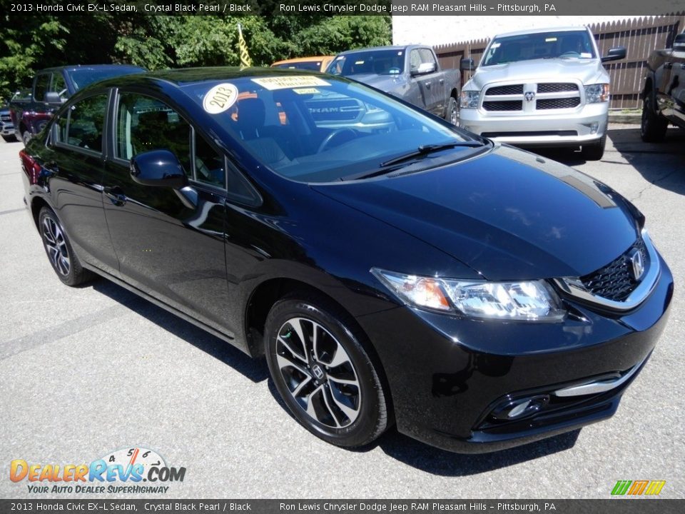 2013 Honda Civic EX-L Sedan Crystal Black Pearl / Black Photo #7