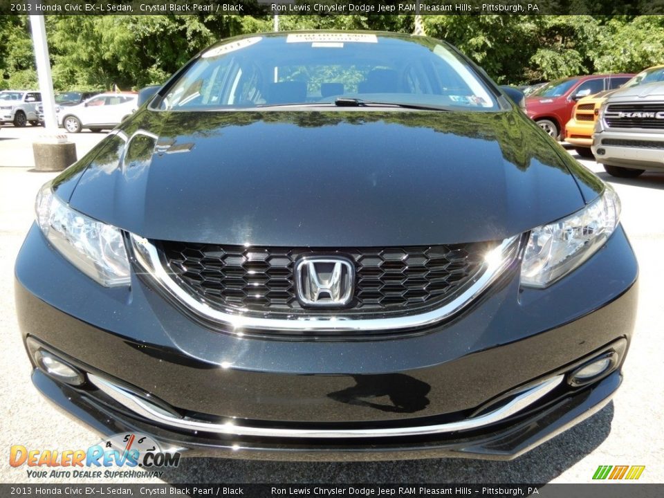 2013 Honda Civic EX-L Sedan Crystal Black Pearl / Black Photo #8