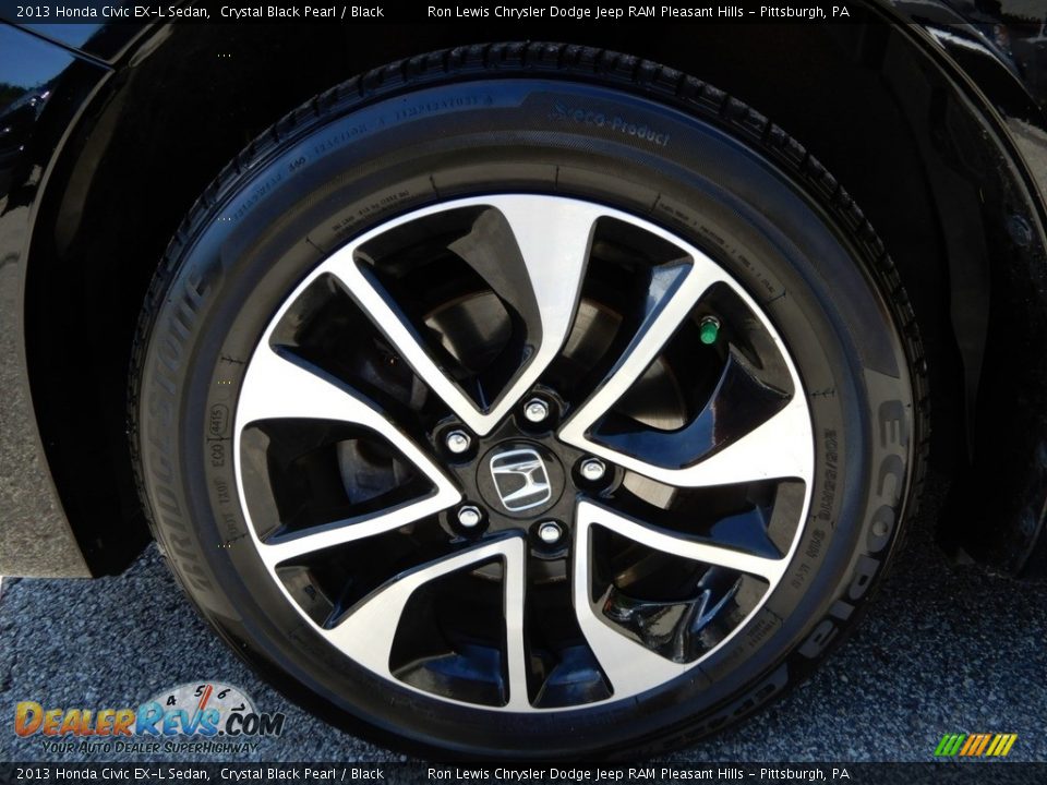 2013 Honda Civic EX-L Sedan Crystal Black Pearl / Black Photo #9