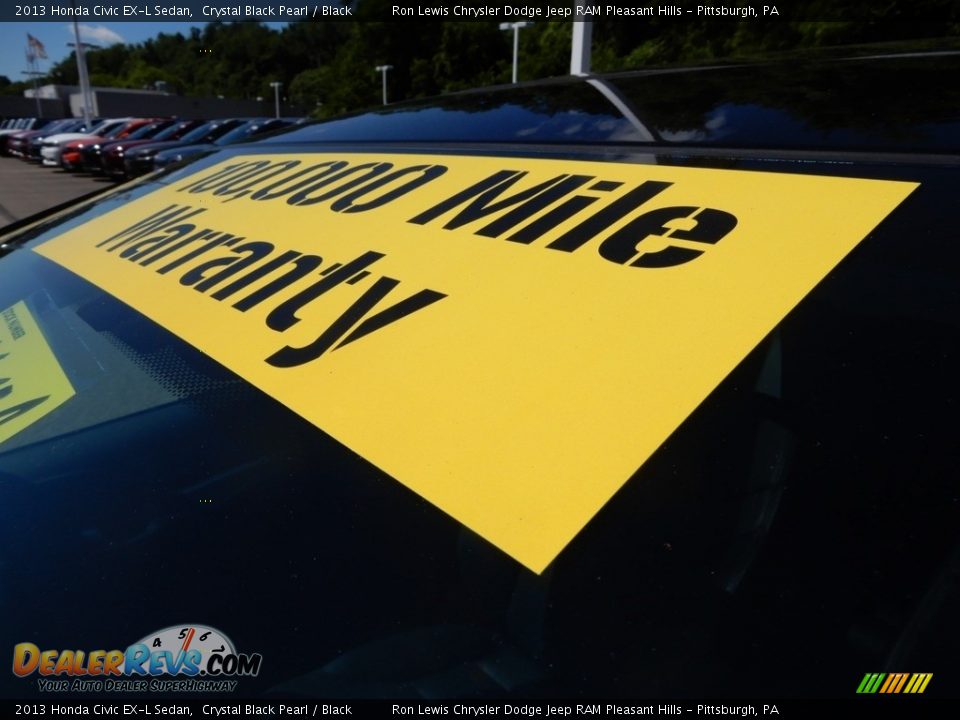 2013 Honda Civic EX-L Sedan Crystal Black Pearl / Black Photo #10