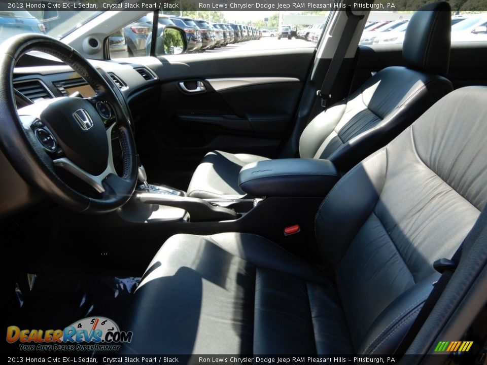 2013 Honda Civic EX-L Sedan Crystal Black Pearl / Black Photo #11