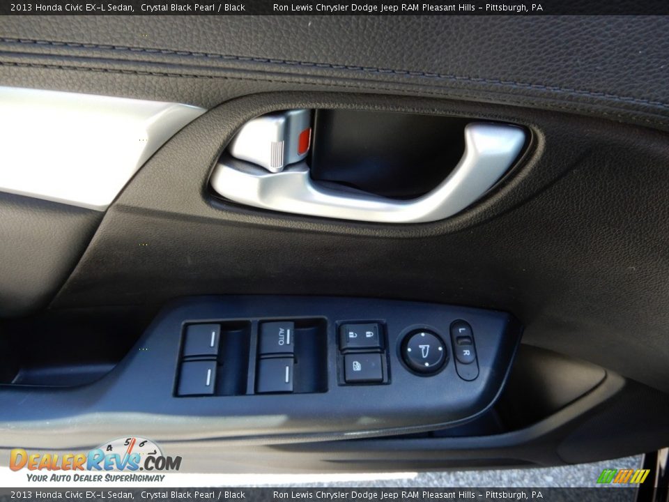 2013 Honda Civic EX-L Sedan Crystal Black Pearl / Black Photo #15