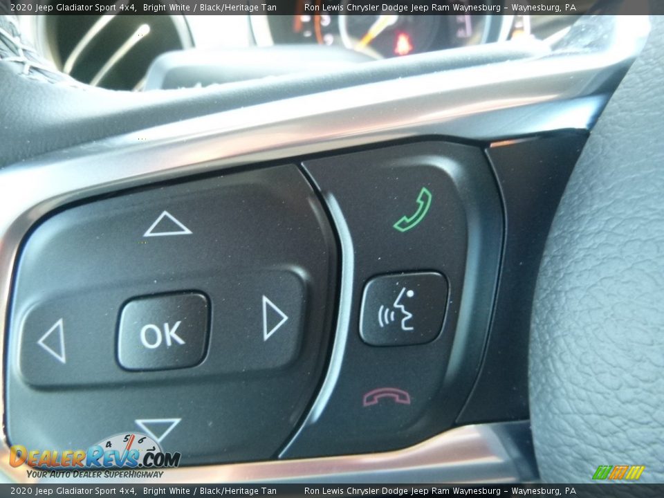 2020 Jeep Gladiator Sport 4x4 Bright White / Black/Heritage Tan Photo #20