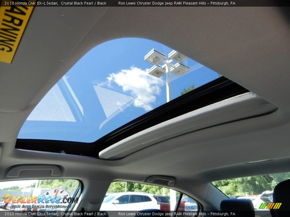 2013 Honda Civic EX-L Sedan Crystal Black Pearl / Black Photo #17