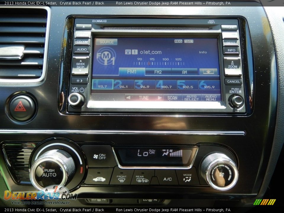 2013 Honda Civic EX-L Sedan Crystal Black Pearl / Black Photo #19