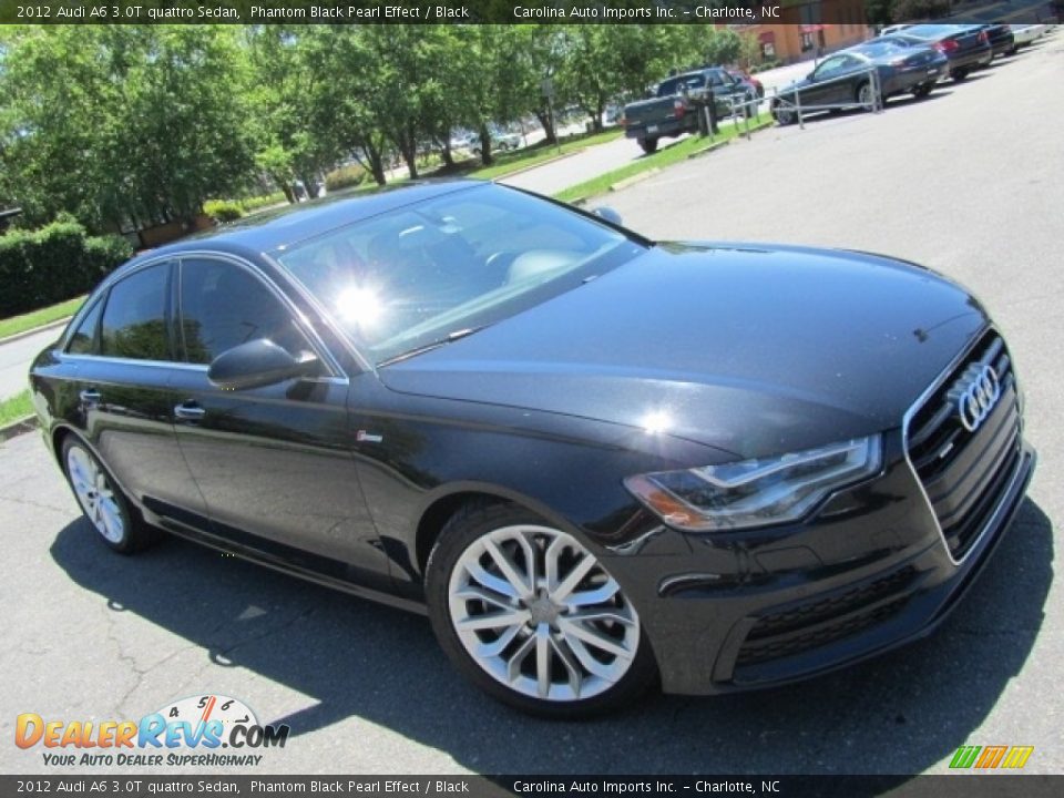 2012 Audi A6 3.0T quattro Sedan Phantom Black Pearl Effect / Black Photo #3