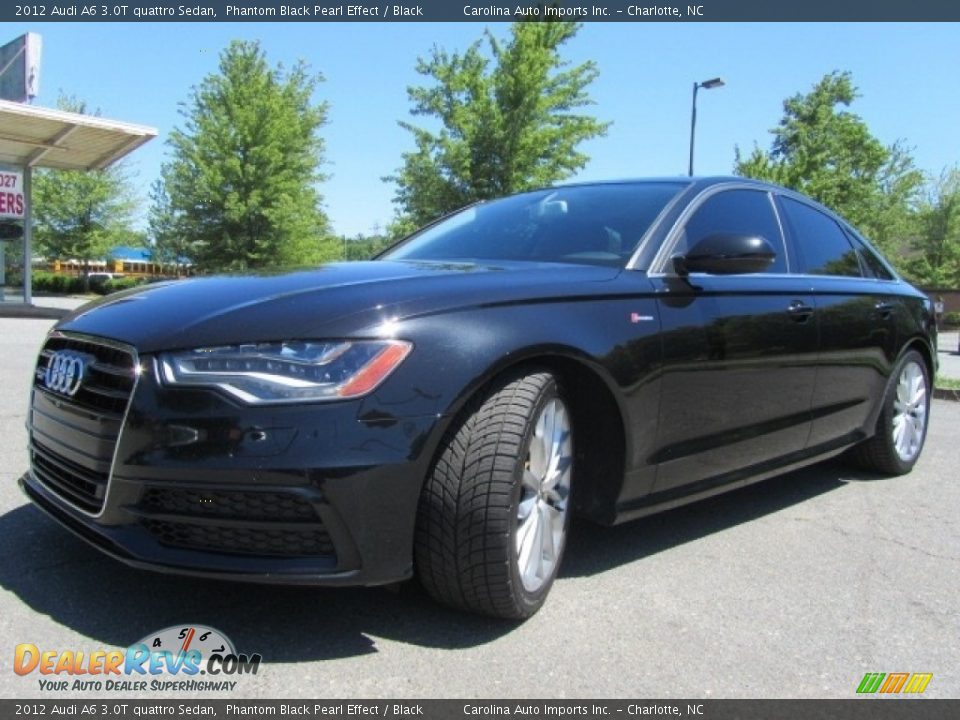 2012 Audi A6 3.0T quattro Sedan Phantom Black Pearl Effect / Black Photo #6