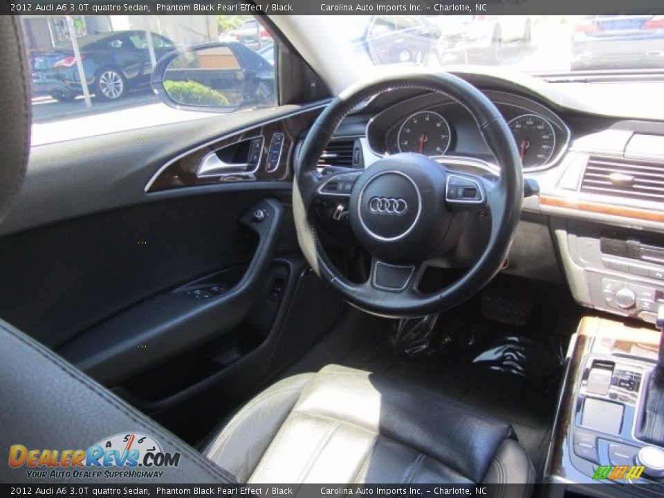 2012 Audi A6 3.0T quattro Sedan Phantom Black Pearl Effect / Black Photo #12