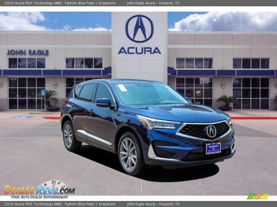 2020 Acura RDX Technology AWD Fathom Blue Pearl / Graystone Photo #1