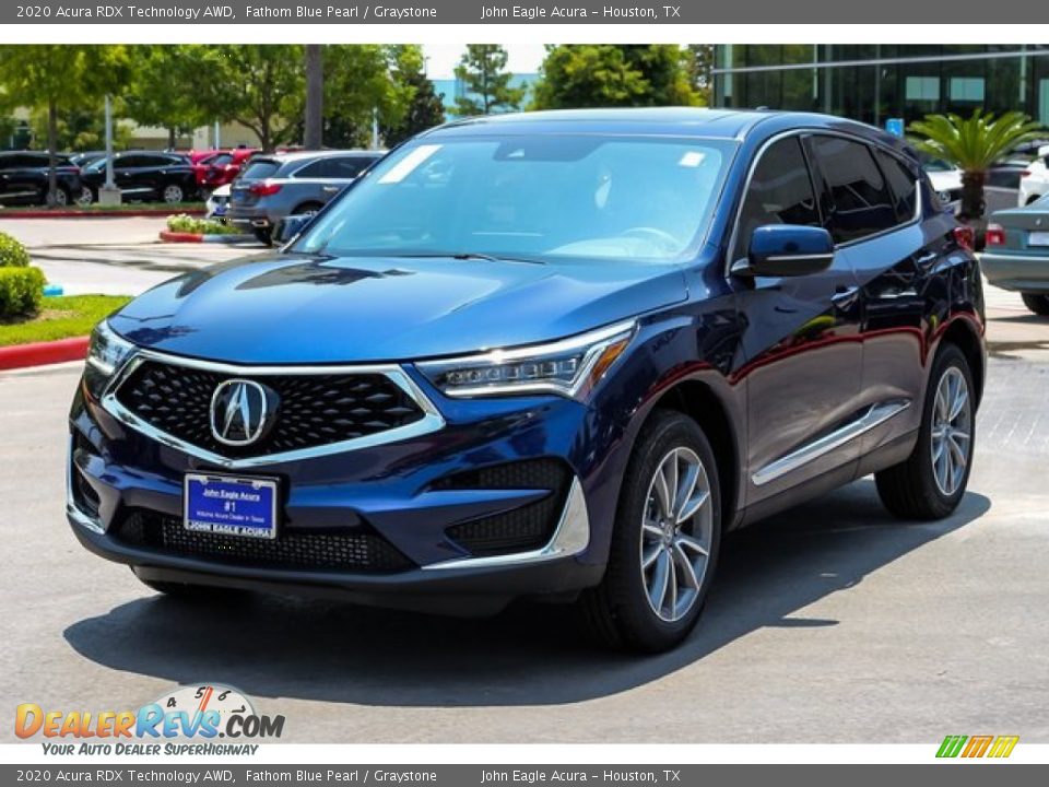 2020 Acura RDX Technology AWD Fathom Blue Pearl / Graystone Photo #3