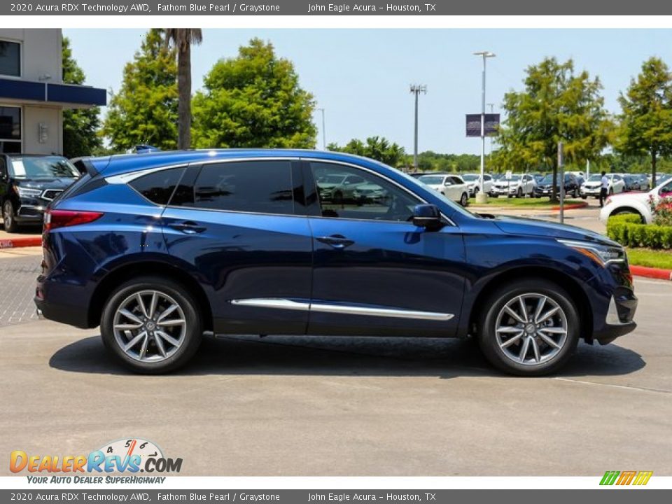 2020 Acura RDX Technology AWD Fathom Blue Pearl / Graystone Photo #8