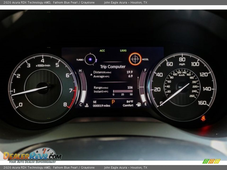 2020 Acura RDX Technology AWD Fathom Blue Pearl / Graystone Photo #34