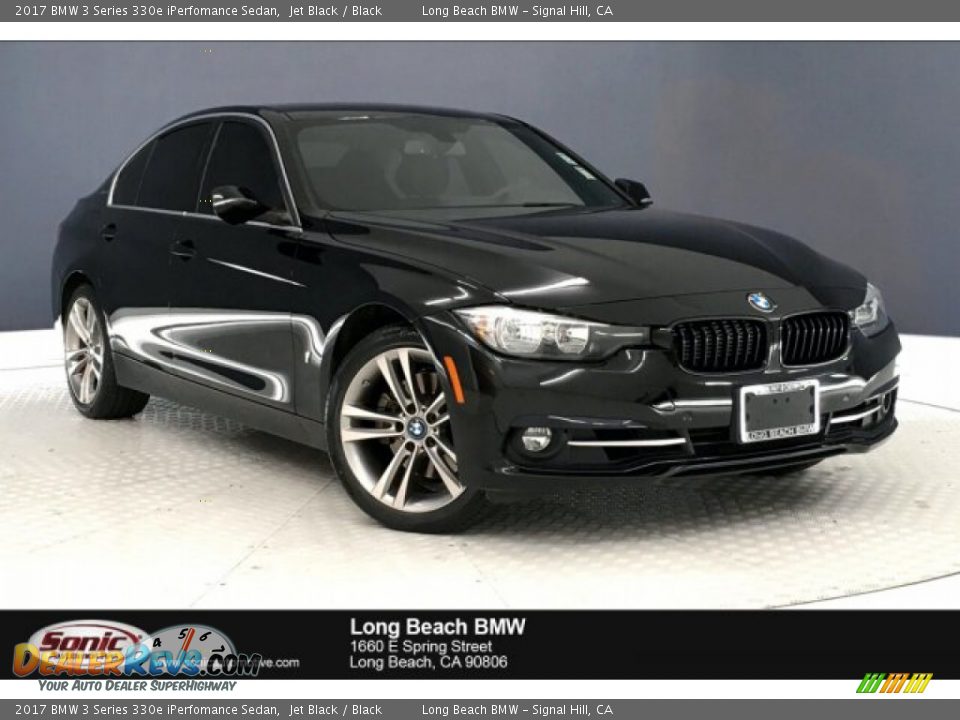2017 BMW 3 Series 330e iPerfomance Sedan Jet Black / Black Photo #1
