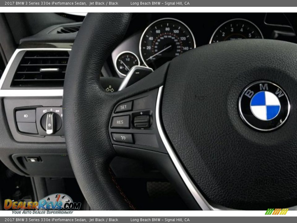 2017 BMW 3 Series 330e iPerfomance Sedan Jet Black / Black Photo #14