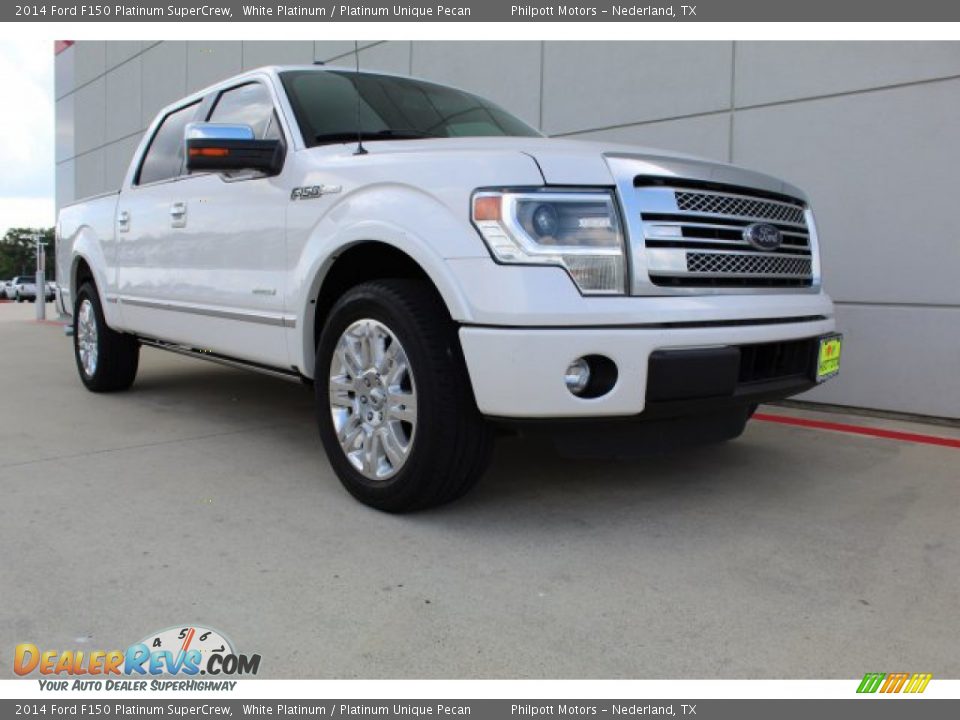 2014 Ford F150 Platinum SuperCrew White Platinum / Platinum Unique Pecan Photo #2