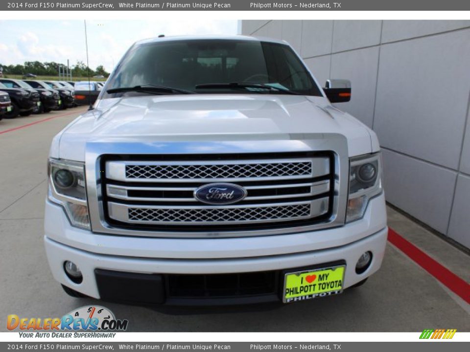 2014 Ford F150 Platinum SuperCrew White Platinum / Platinum Unique Pecan Photo #3