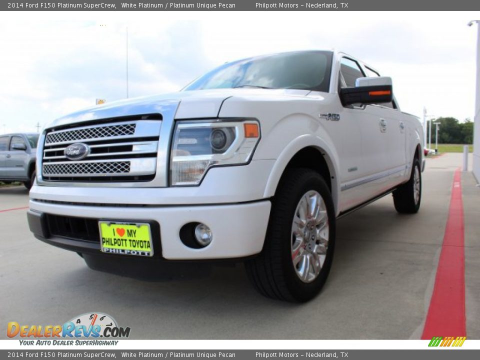 2014 Ford F150 Platinum SuperCrew White Platinum / Platinum Unique Pecan Photo #4