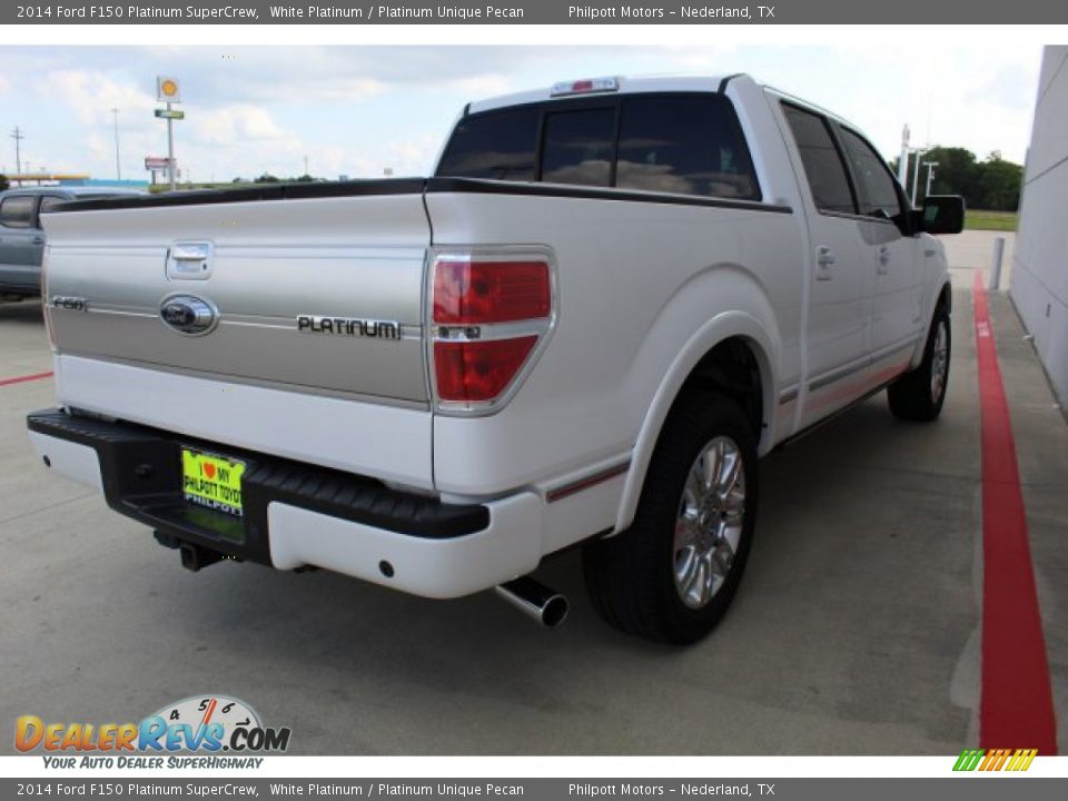 2014 Ford F150 Platinum SuperCrew White Platinum / Platinum Unique Pecan Photo #8