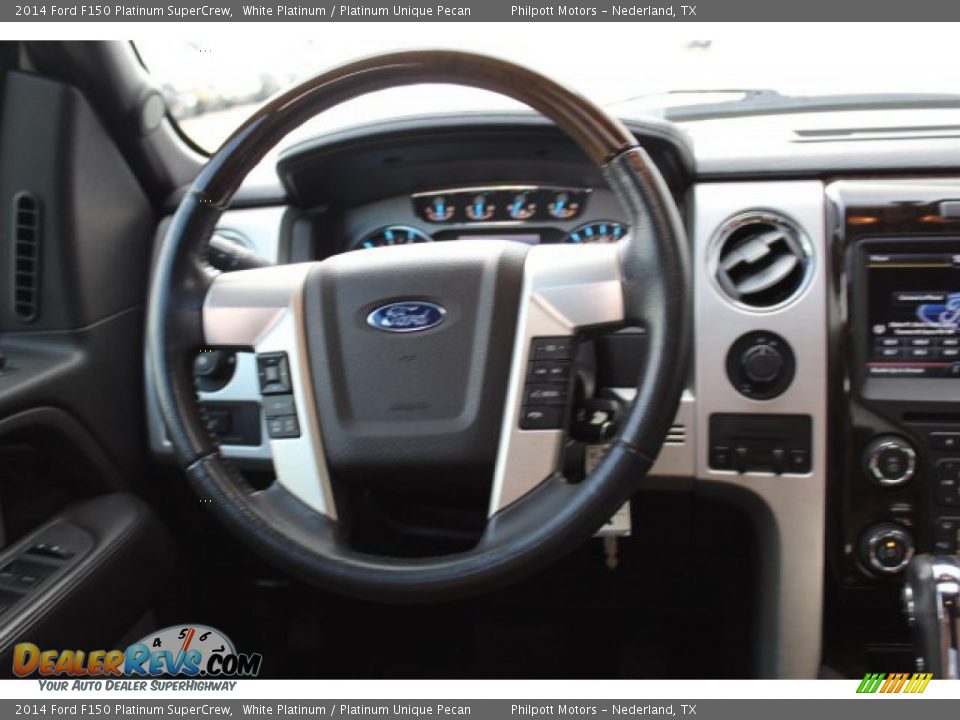 2014 Ford F150 Platinum SuperCrew White Platinum / Platinum Unique Pecan Photo #22