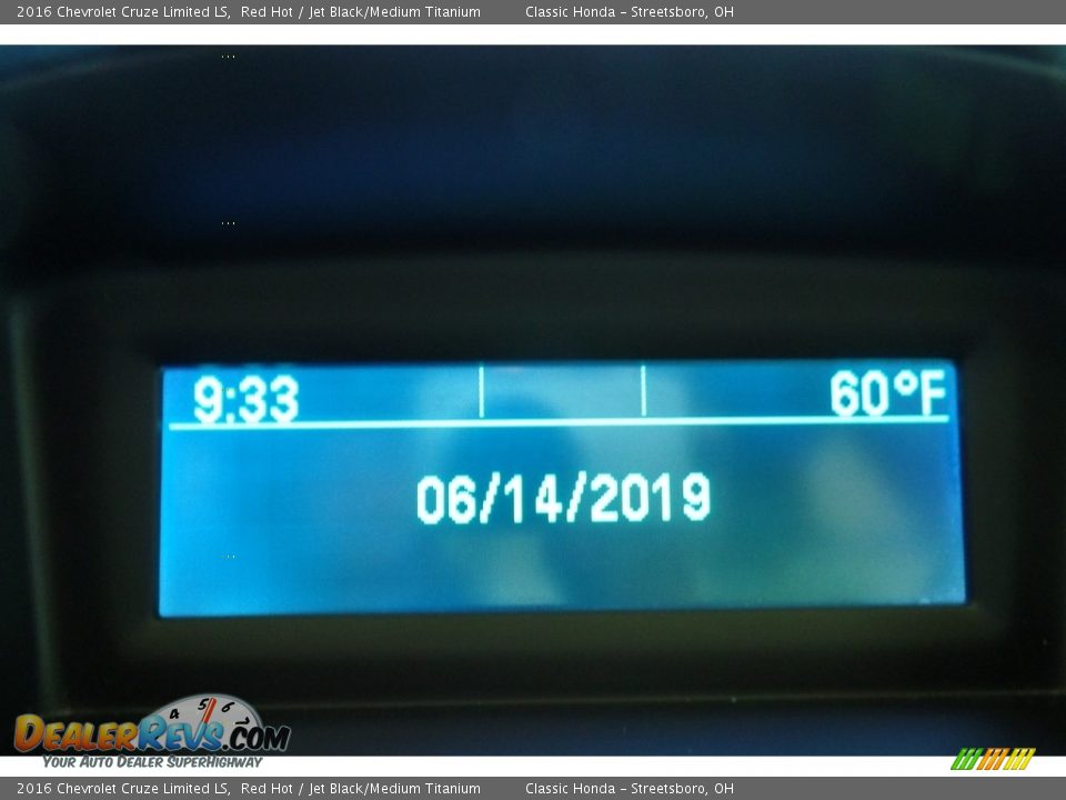 2016 Chevrolet Cruze Limited LS Red Hot / Jet Black/Medium Titanium Photo #24
