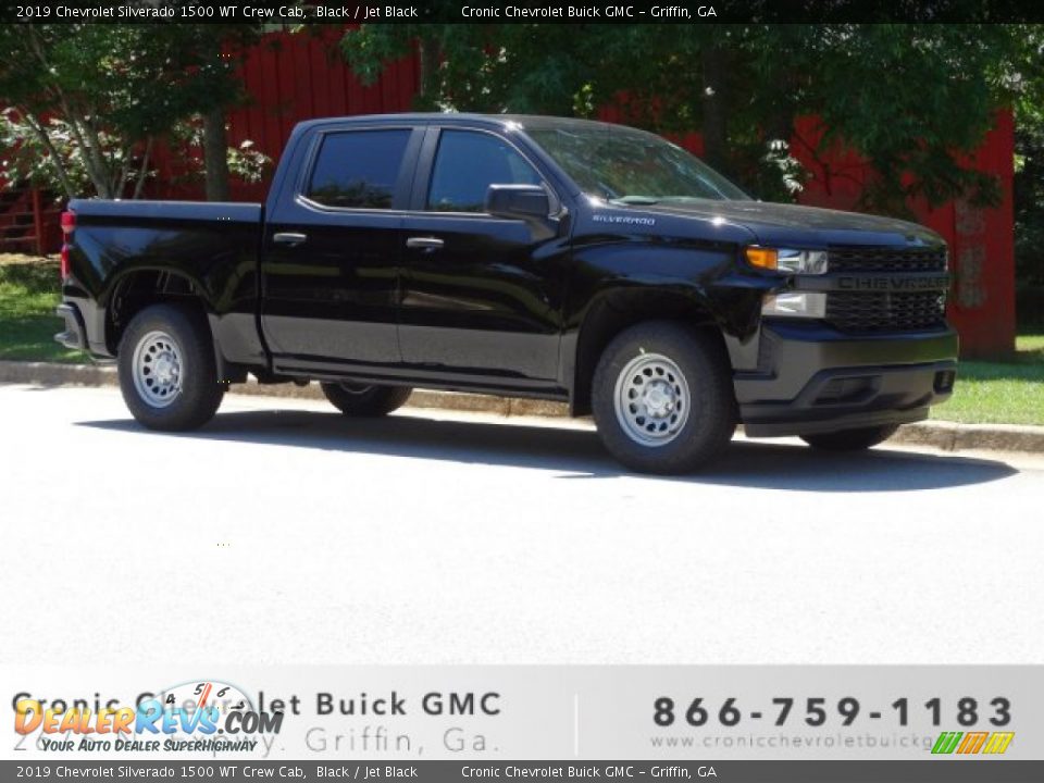 2019 Chevrolet Silverado 1500 WT Crew Cab Black / Jet Black Photo #1