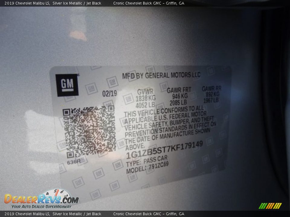 2019 Chevrolet Malibu LS Silver Ice Metallic / Jet Black Photo #29