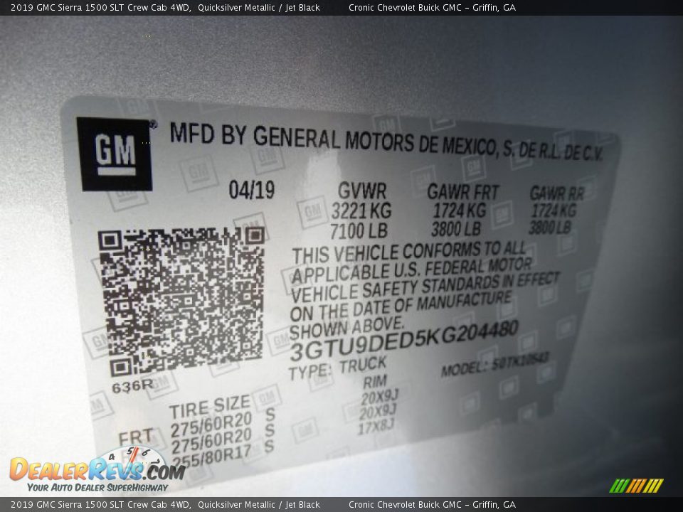 2019 GMC Sierra 1500 SLT Crew Cab 4WD Quicksilver Metallic / Jet Black Photo #33