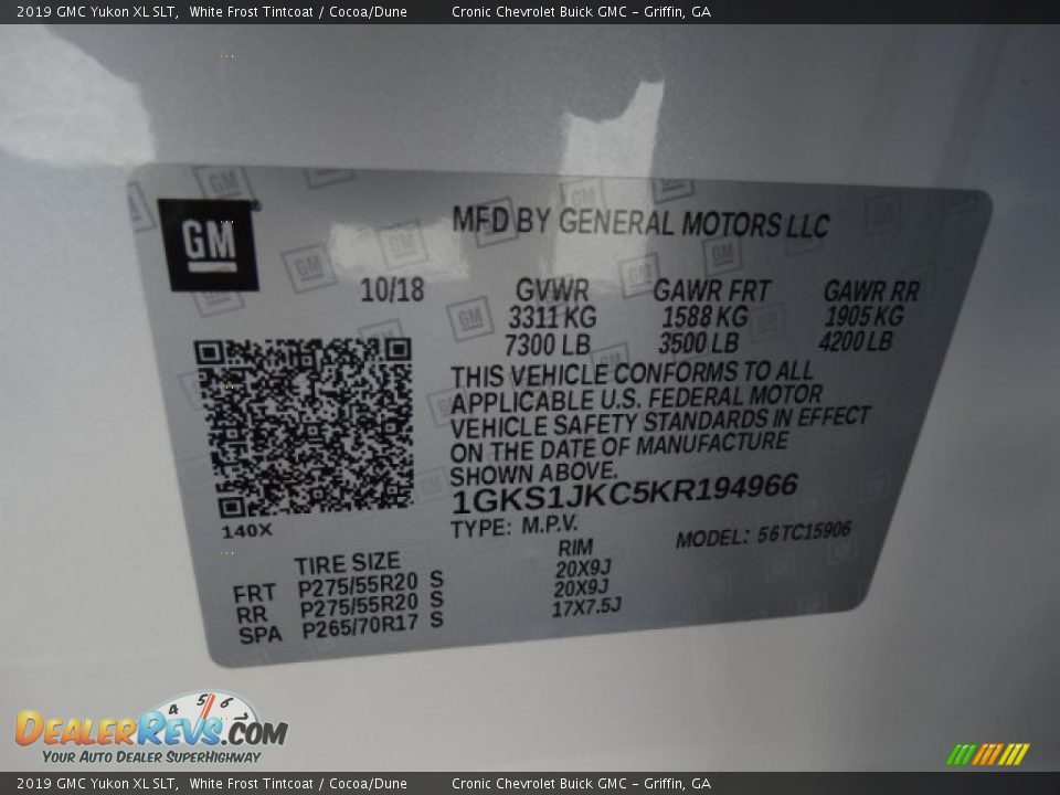 2019 GMC Yukon XL SLT White Frost Tintcoat / Cocoa/Dune Photo #35