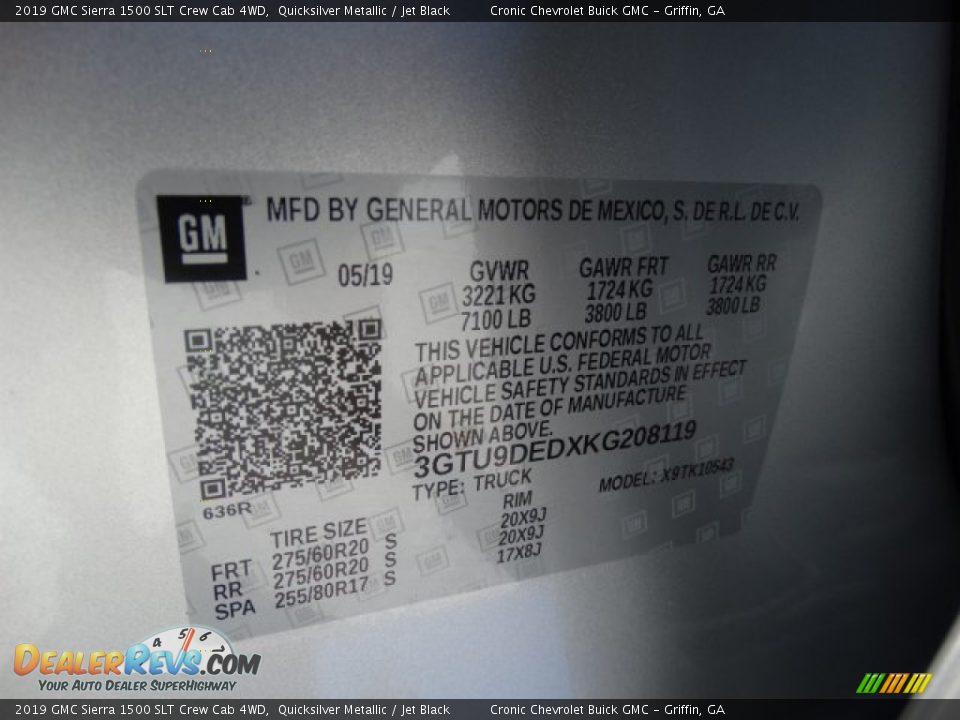 2019 GMC Sierra 1500 SLT Crew Cab 4WD Quicksilver Metallic / Jet Black Photo #33