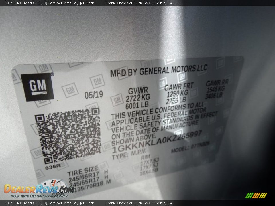 2019 GMC Acadia SLE Quicksilver Metallic / Jet Black Photo #32