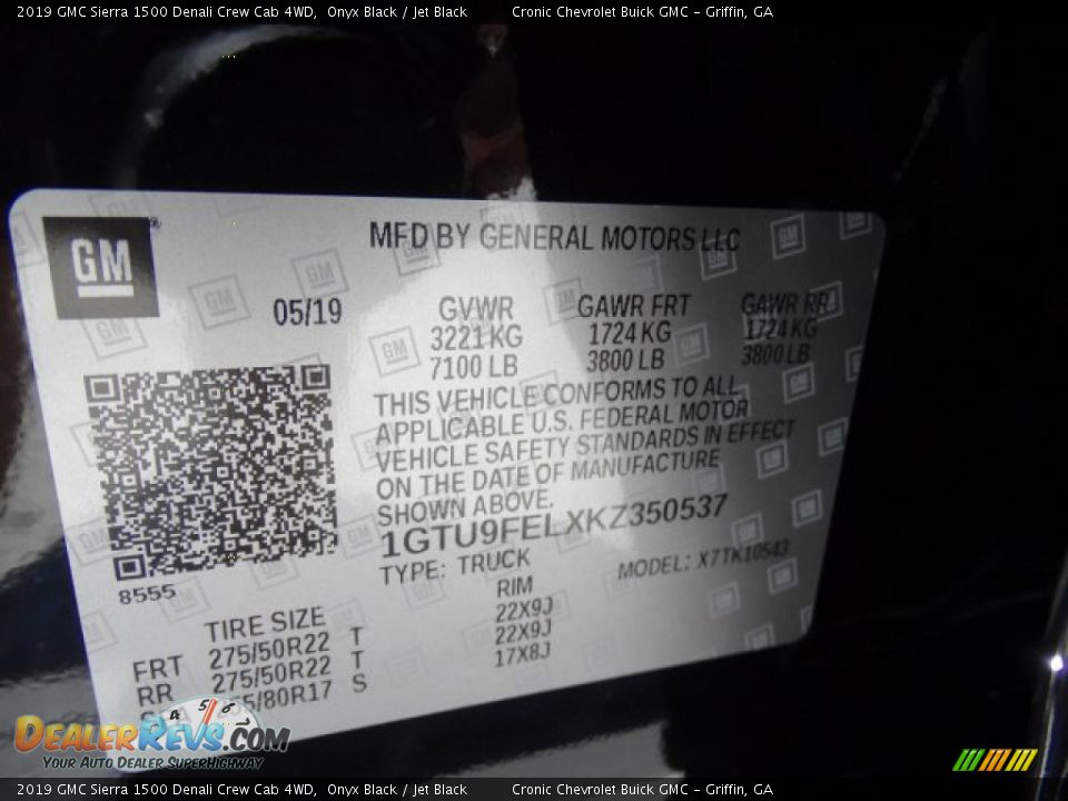 2019 GMC Sierra 1500 Denali Crew Cab 4WD Onyx Black / Jet Black Photo #33