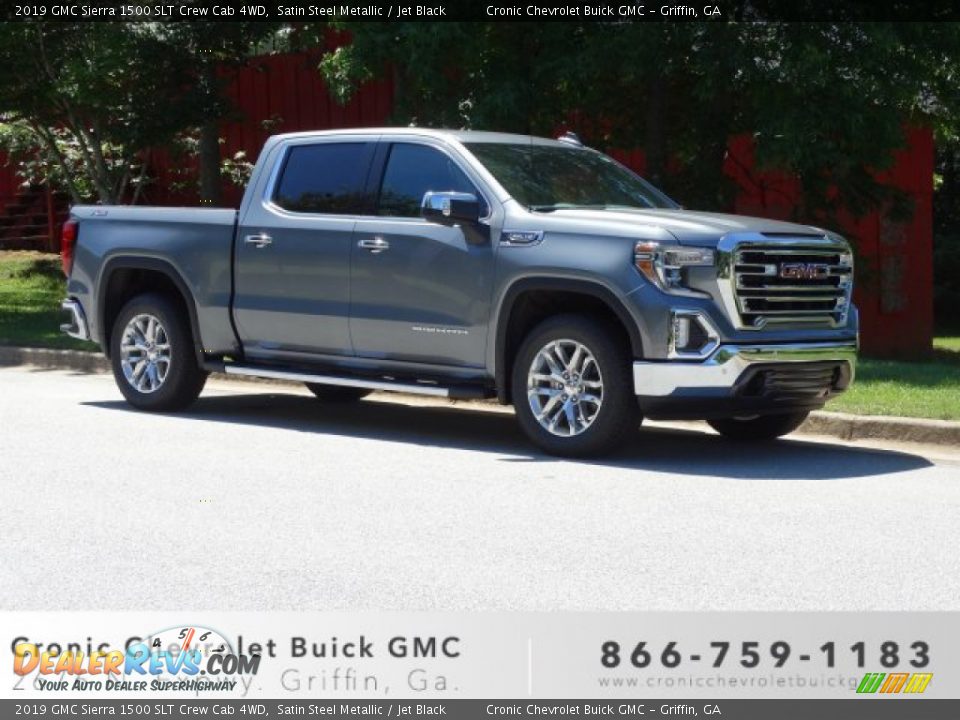 2019 GMC Sierra 1500 SLT Crew Cab 4WD Satin Steel Metallic / Jet Black Photo #1