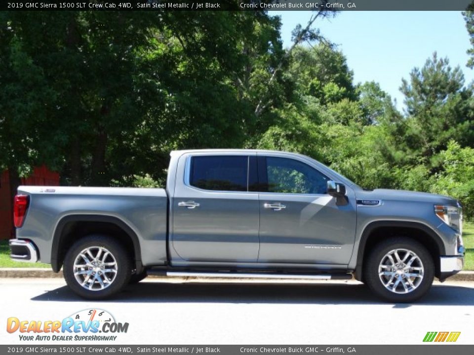 Satin Steel Metallic 2019 GMC Sierra 1500 SLT Crew Cab 4WD Photo #2