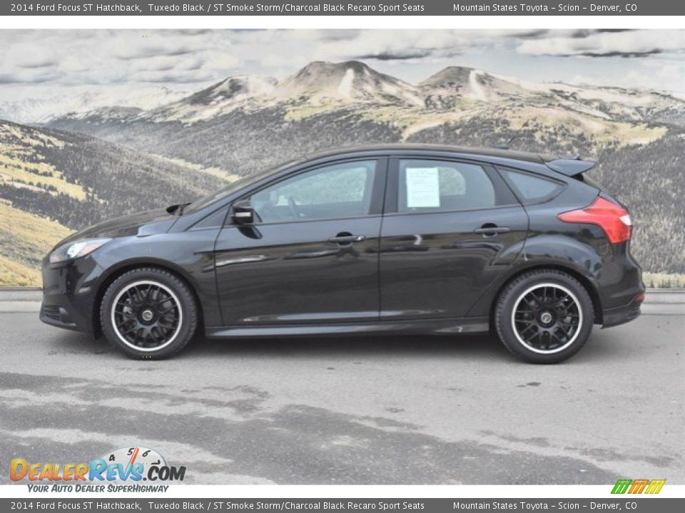 2014 Ford Focus ST Hatchback Tuxedo Black / ST Smoke Storm/Charcoal Black Recaro Sport Seats Photo #6