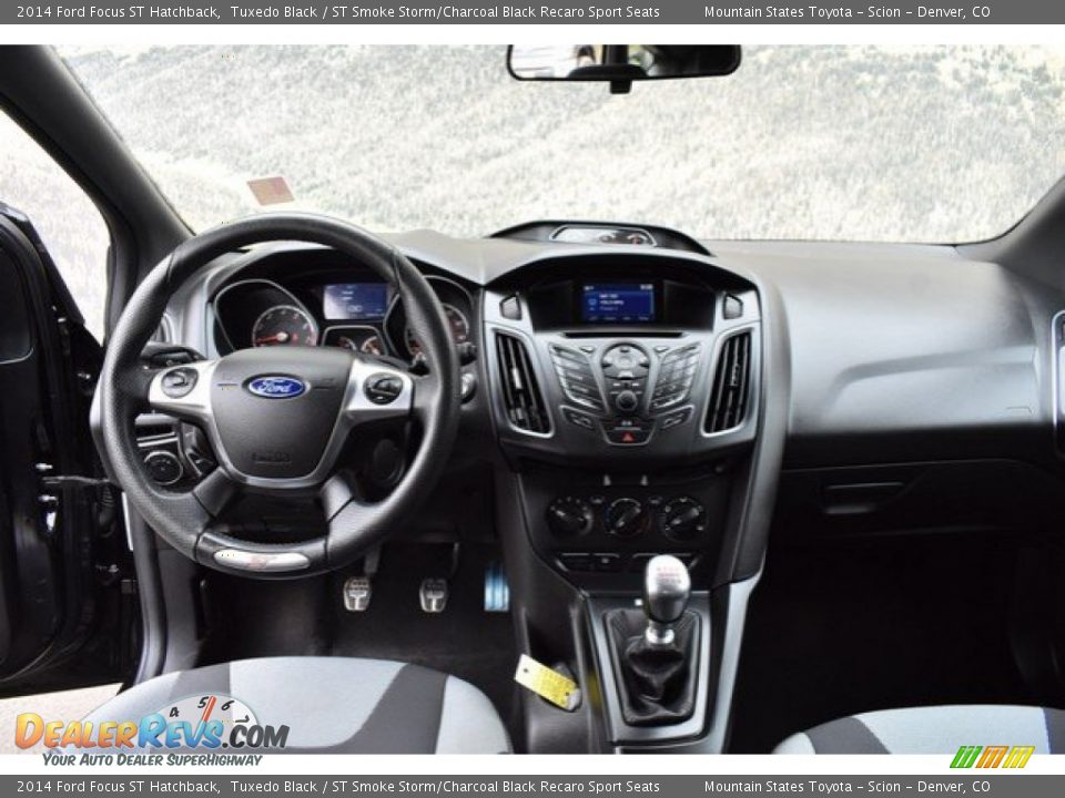 2014 Ford Focus ST Hatchback Tuxedo Black / ST Smoke Storm/Charcoal Black Recaro Sport Seats Photo #13
