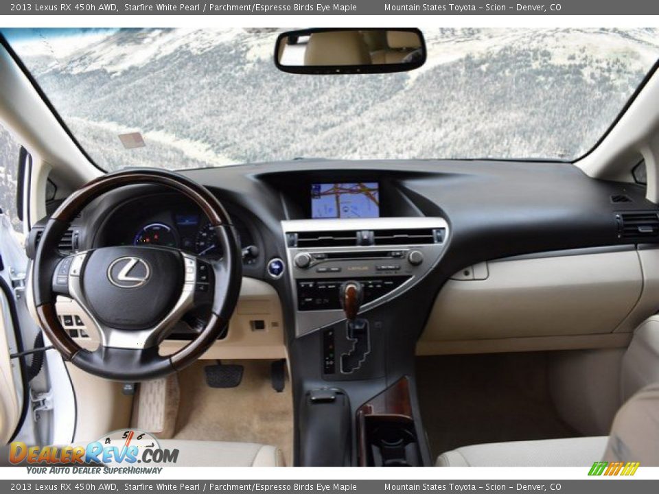 2013 Lexus RX 450h AWD Starfire White Pearl / Parchment/Espresso Birds Eye Maple Photo #13