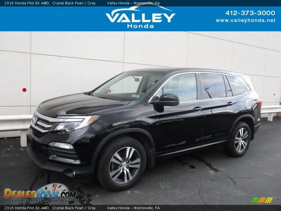 2016 Honda Pilot EX AWD Crystal Black Pearl / Gray Photo #1