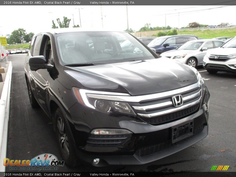 2016 Honda Pilot EX AWD Crystal Black Pearl / Gray Photo #7