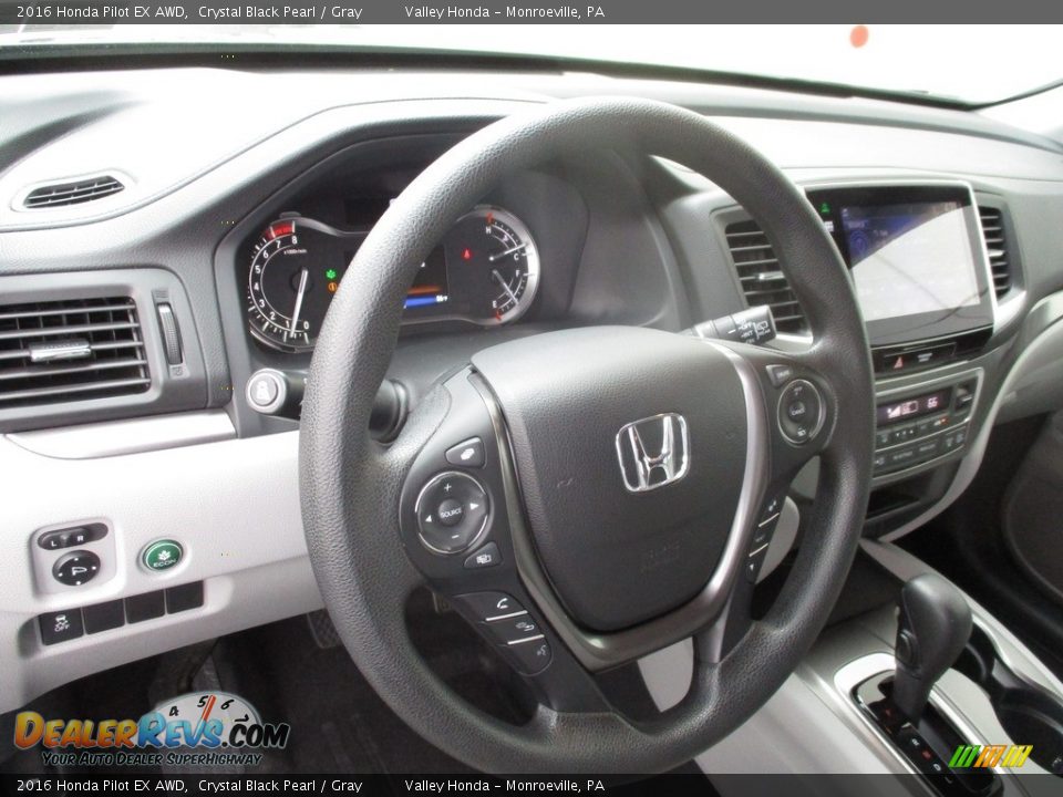 2016 Honda Pilot EX AWD Crystal Black Pearl / Gray Photo #13