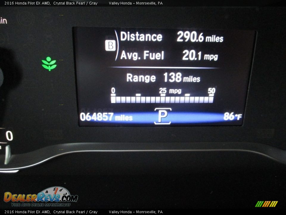2016 Honda Pilot EX AWD Crystal Black Pearl / Gray Photo #20