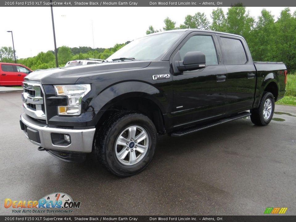 2016 Ford F150 XLT SuperCrew 4x4 Shadow Black / Medium Earth Gray Photo #7