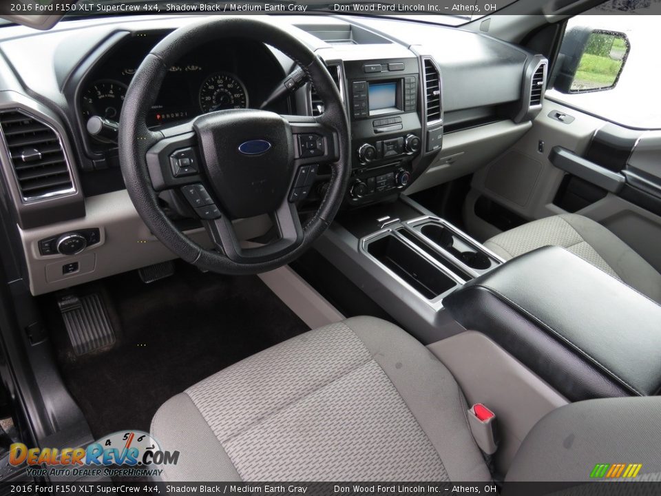 2016 Ford F150 XLT SuperCrew 4x4 Shadow Black / Medium Earth Gray Photo #21