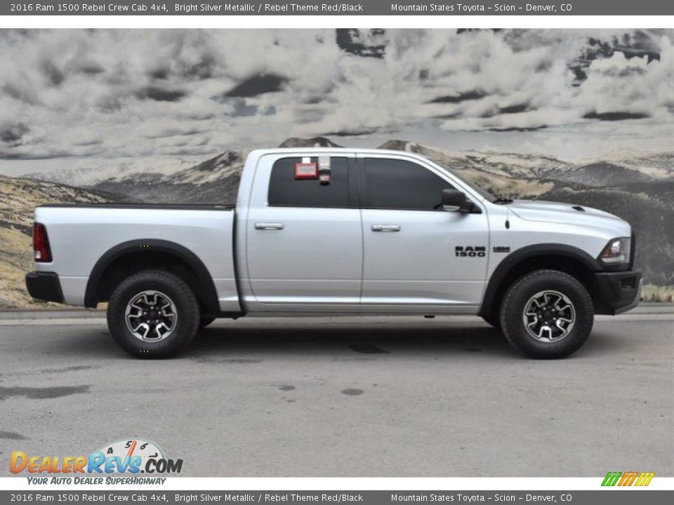 2016 Ram 1500 Rebel Crew Cab 4x4 Bright Silver Metallic / Rebel Theme Red/Black Photo #2