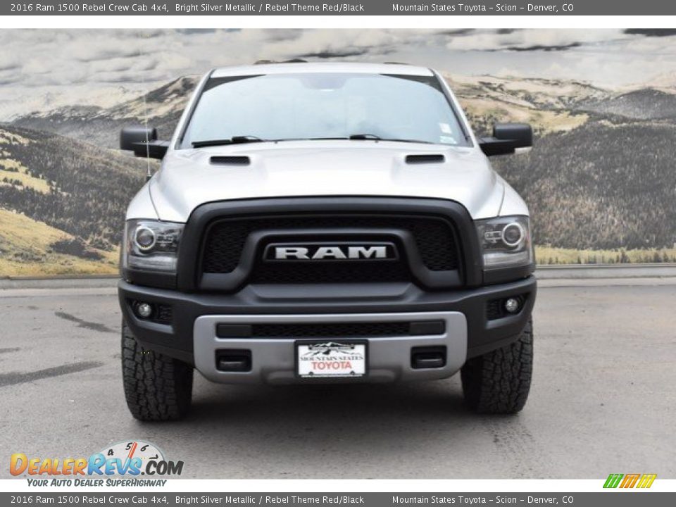 2016 Ram 1500 Rebel Crew Cab 4x4 Bright Silver Metallic / Rebel Theme Red/Black Photo #4