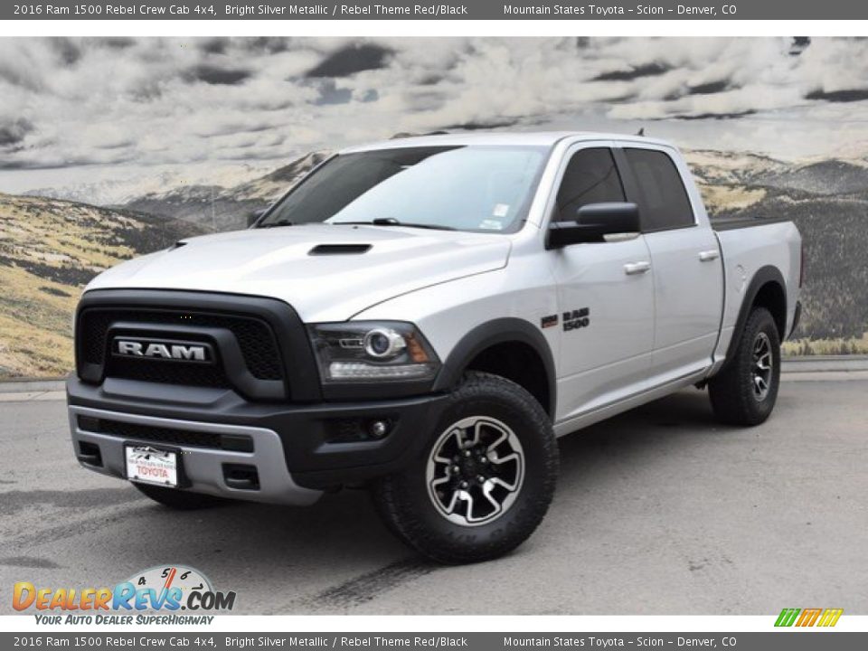 2016 Ram 1500 Rebel Crew Cab 4x4 Bright Silver Metallic / Rebel Theme Red/Black Photo #5