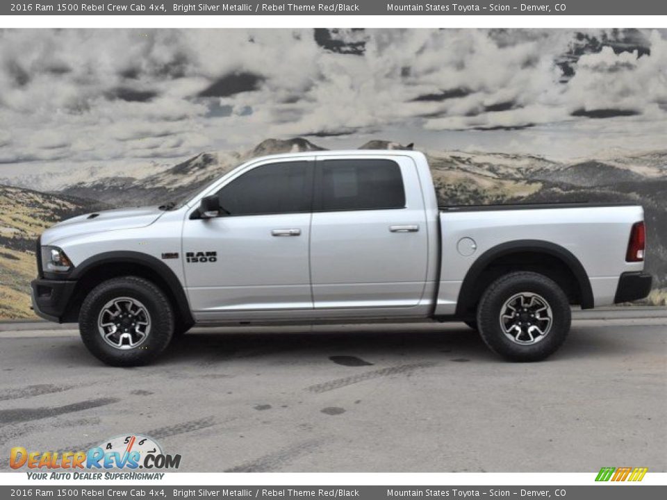 2016 Ram 1500 Rebel Crew Cab 4x4 Bright Silver Metallic / Rebel Theme Red/Black Photo #6