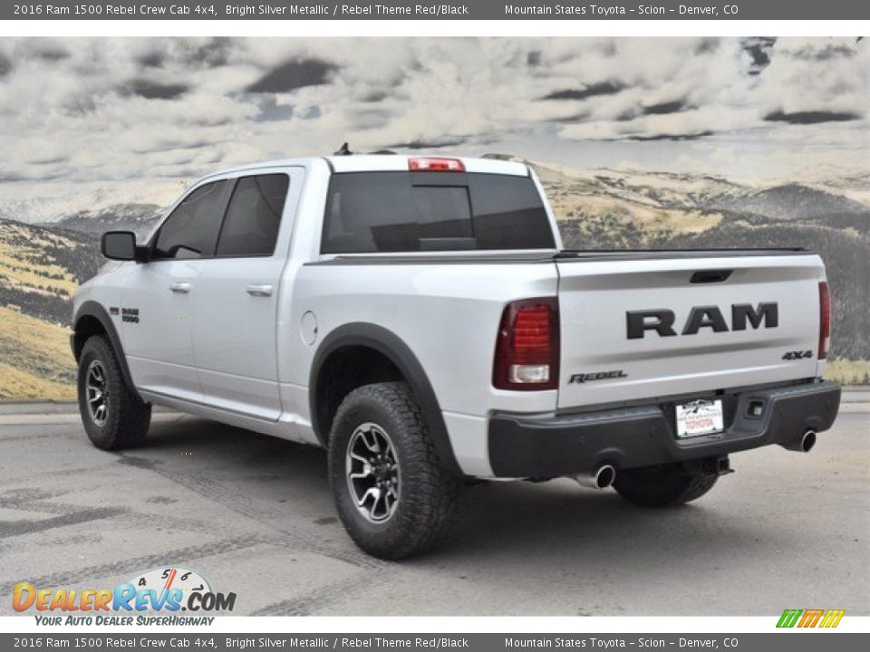 2016 Ram 1500 Rebel Crew Cab 4x4 Bright Silver Metallic / Rebel Theme Red/Black Photo #7