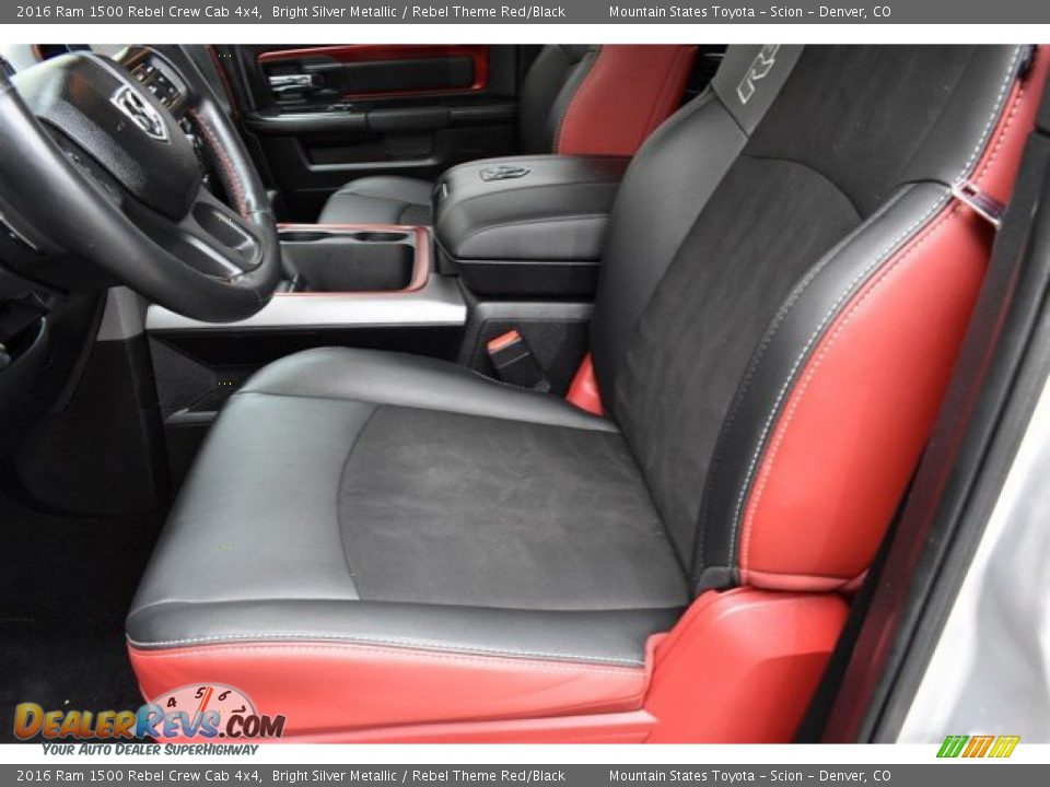 2016 Ram 1500 Rebel Crew Cab 4x4 Bright Silver Metallic / Rebel Theme Red/Black Photo #11